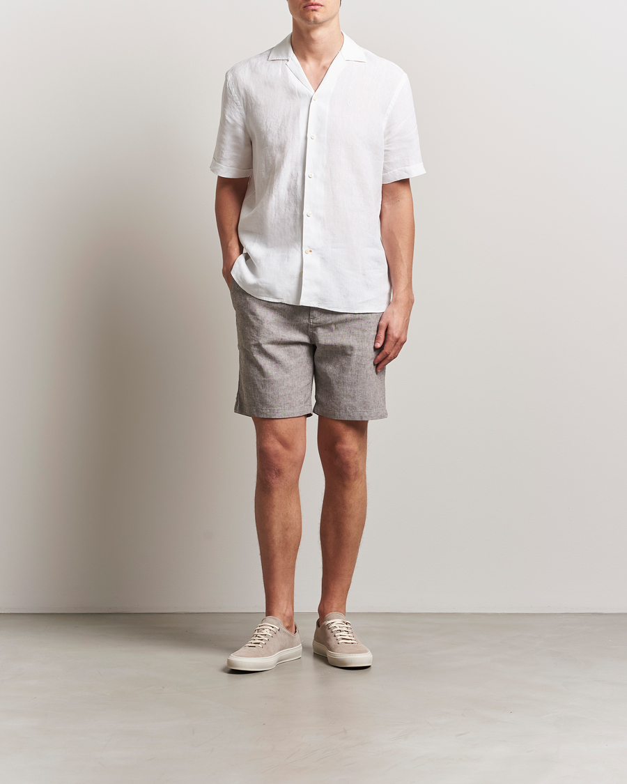 Herre | Shorts | BOSS ORANGE | Tapered Linen Chino Drawstring Shorts Open Beige