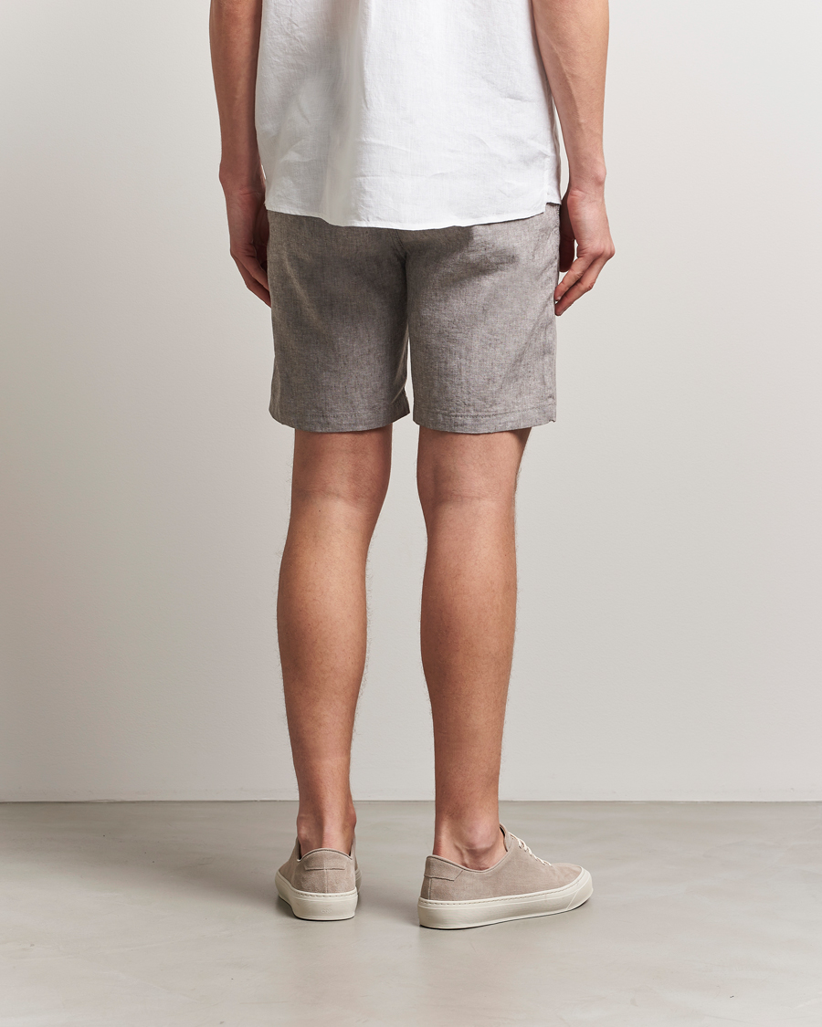 Herre | Shorts | BOSS ORANGE | Tapered Linen Chino Drawstring Shorts Open Beige