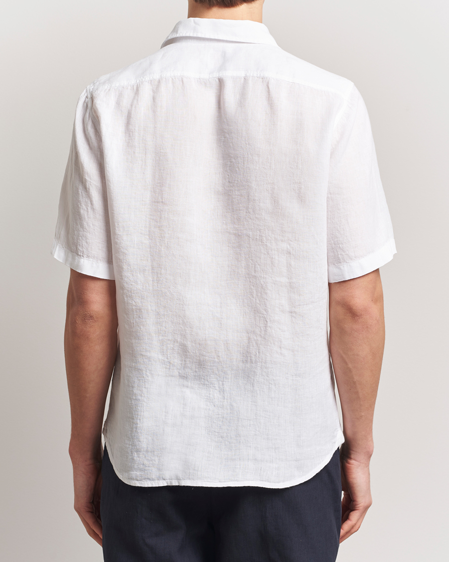 Herre | Skjorter | BOSS ORANGE | Rash Linen Short Sleeve Shirt White