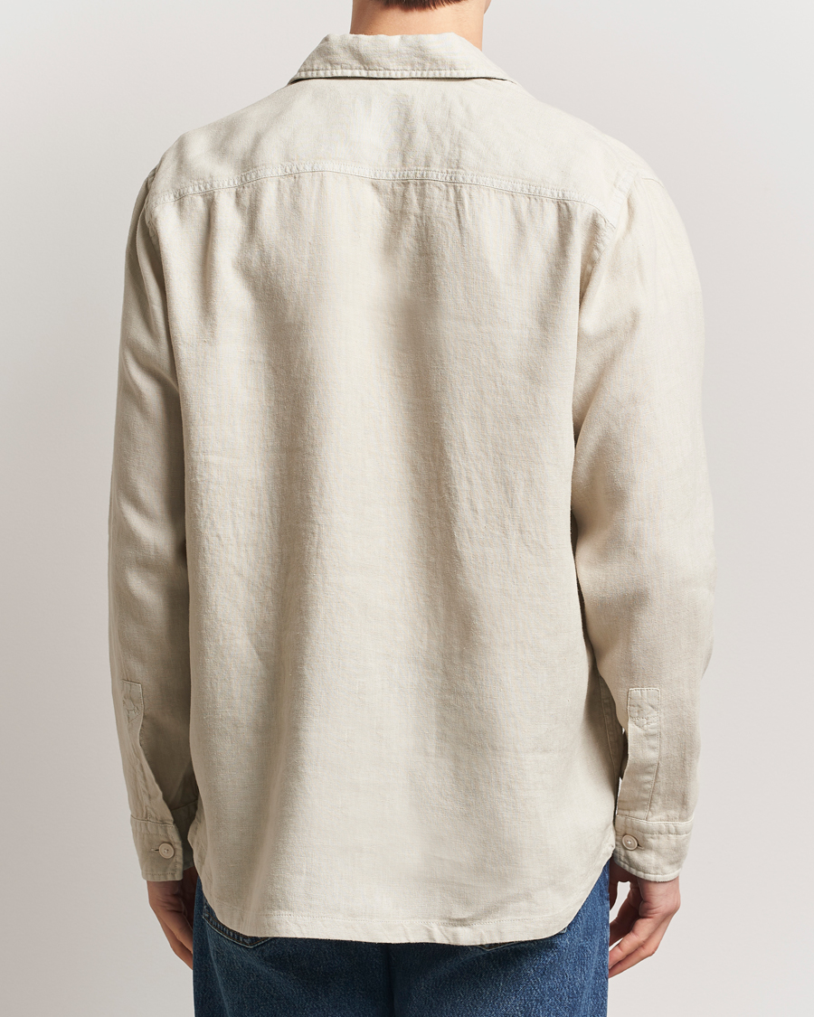 Herre | Skjorter | BOSS ORANGE | Locky Linen Overshirt Light Beige