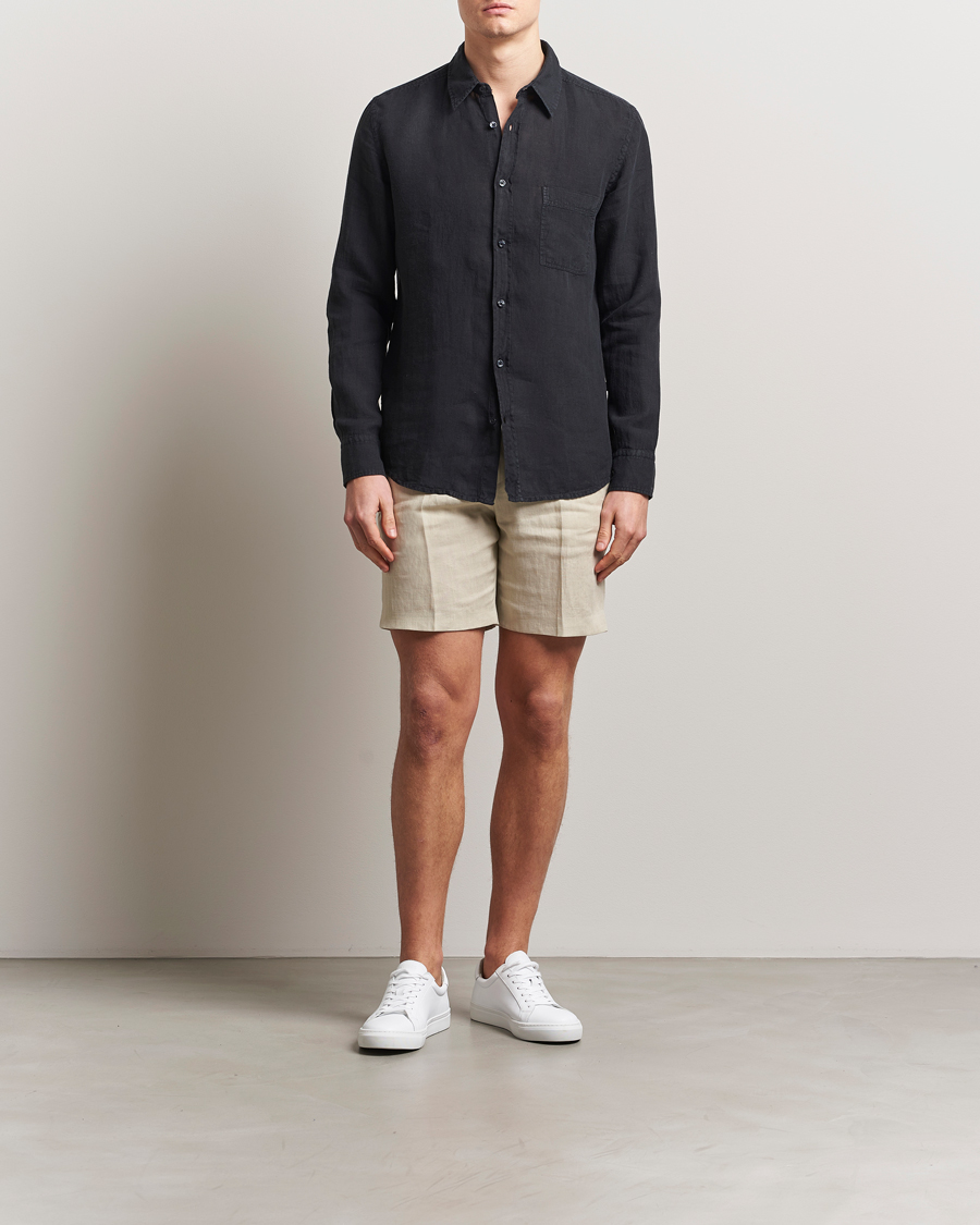 Herre | Skjorter | BOSS ORANGE | Relegant Linen Shirt Black