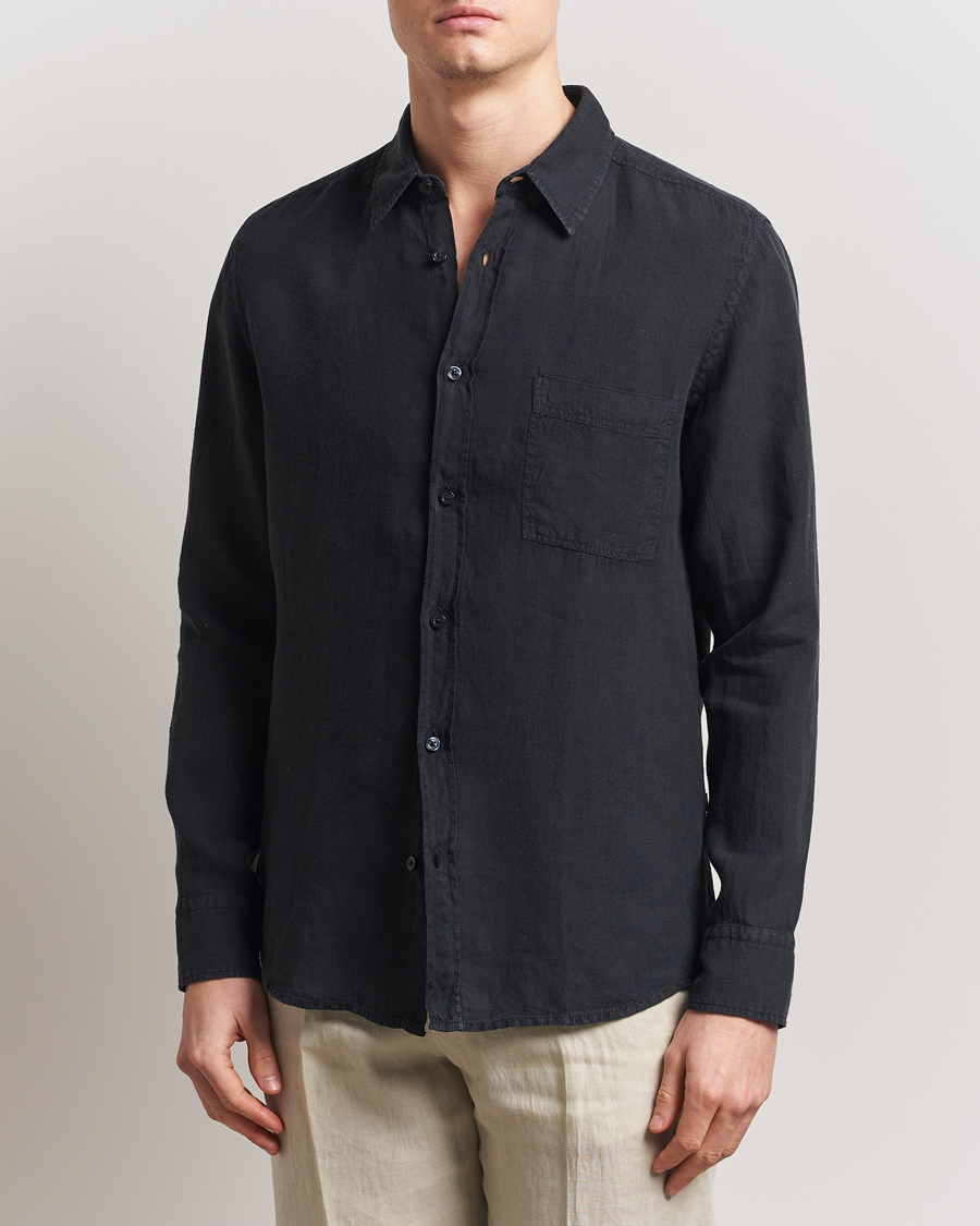 Herre | Skjorter | BOSS ORANGE | Relegant Linen Shirt Black