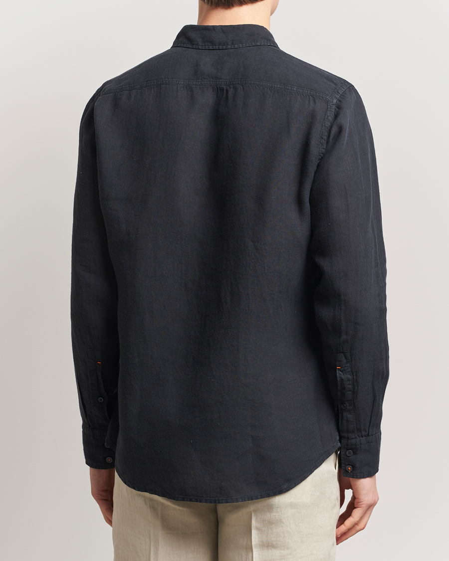 Herre | Skjorter | BOSS ORANGE | Relegant Linen Shirt Black