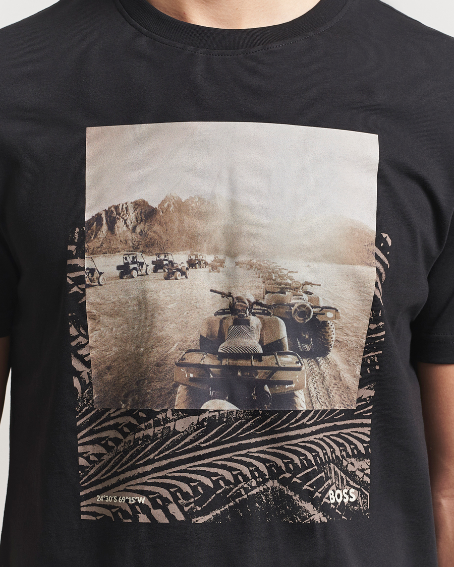 Herre | T-Shirts | BOSS ORANGE | Dunetrace Printed Crew Neck T-Shirt Black