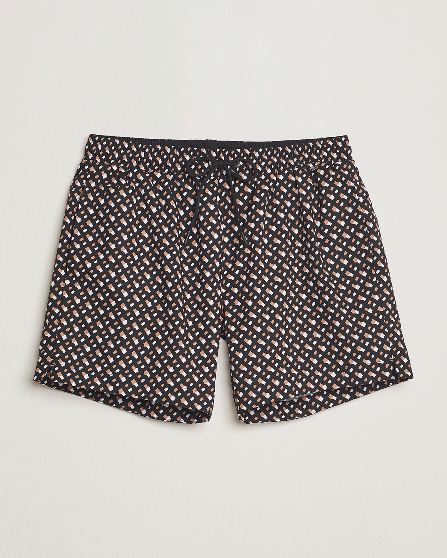Herre | Badeshorts | BOSS BLACK | Manu Monogram Swimshorts Black