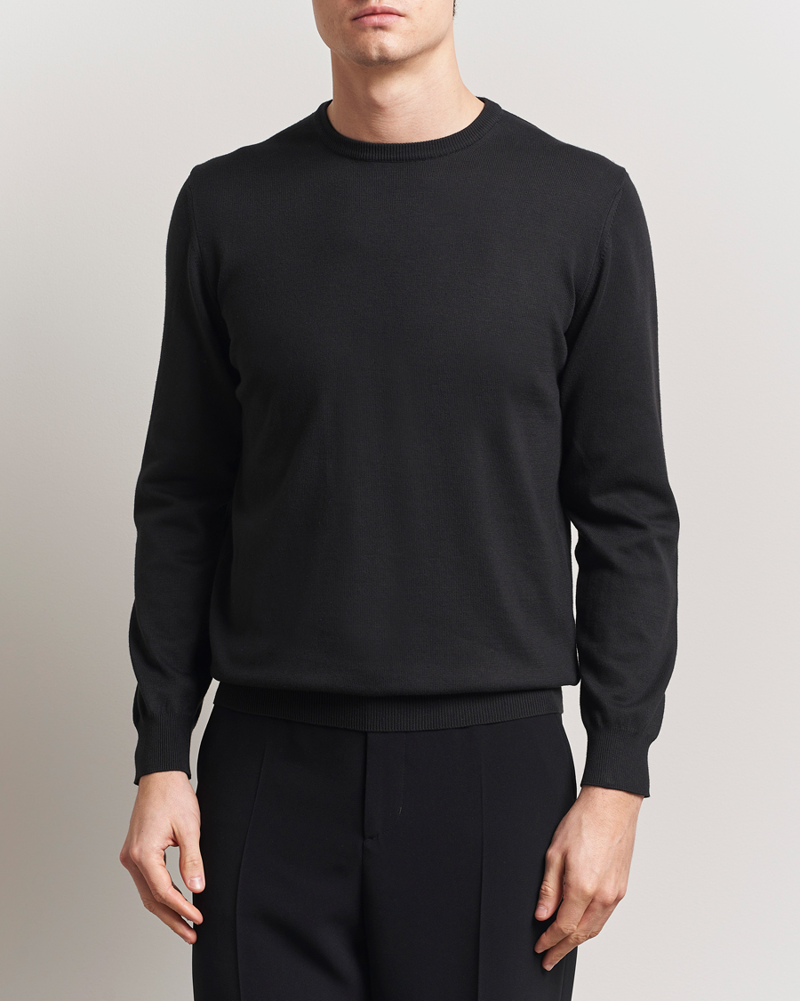 Herre | Gensere | Morgano | Supersoft Egyptian Cotton Crew Neck Black