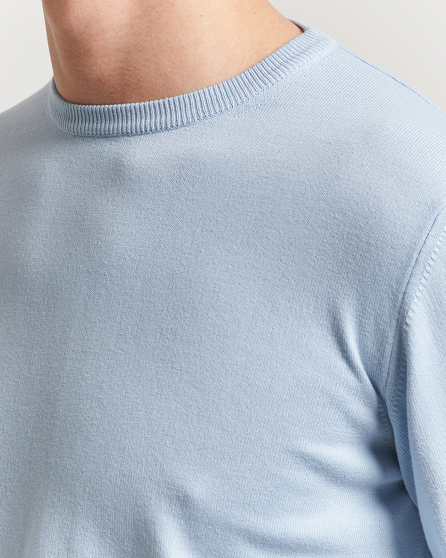 Herre | Gensere | Morgano | Supersoft Egyptian Cotton Crew Neck Light Blue