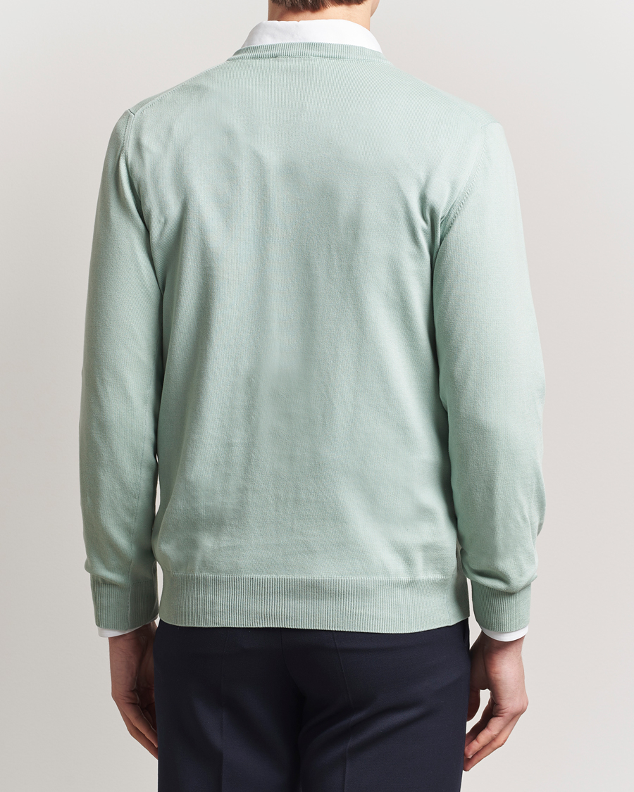Herre | Gensere | Morgano | Supersoft Egyptian Cotton V-Neck Light Green