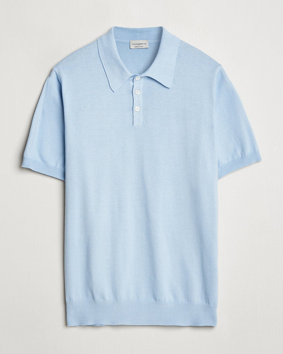 Herre | Pikéer | Morgano | Supersoft Egyptian Cotton Polo Light Blue