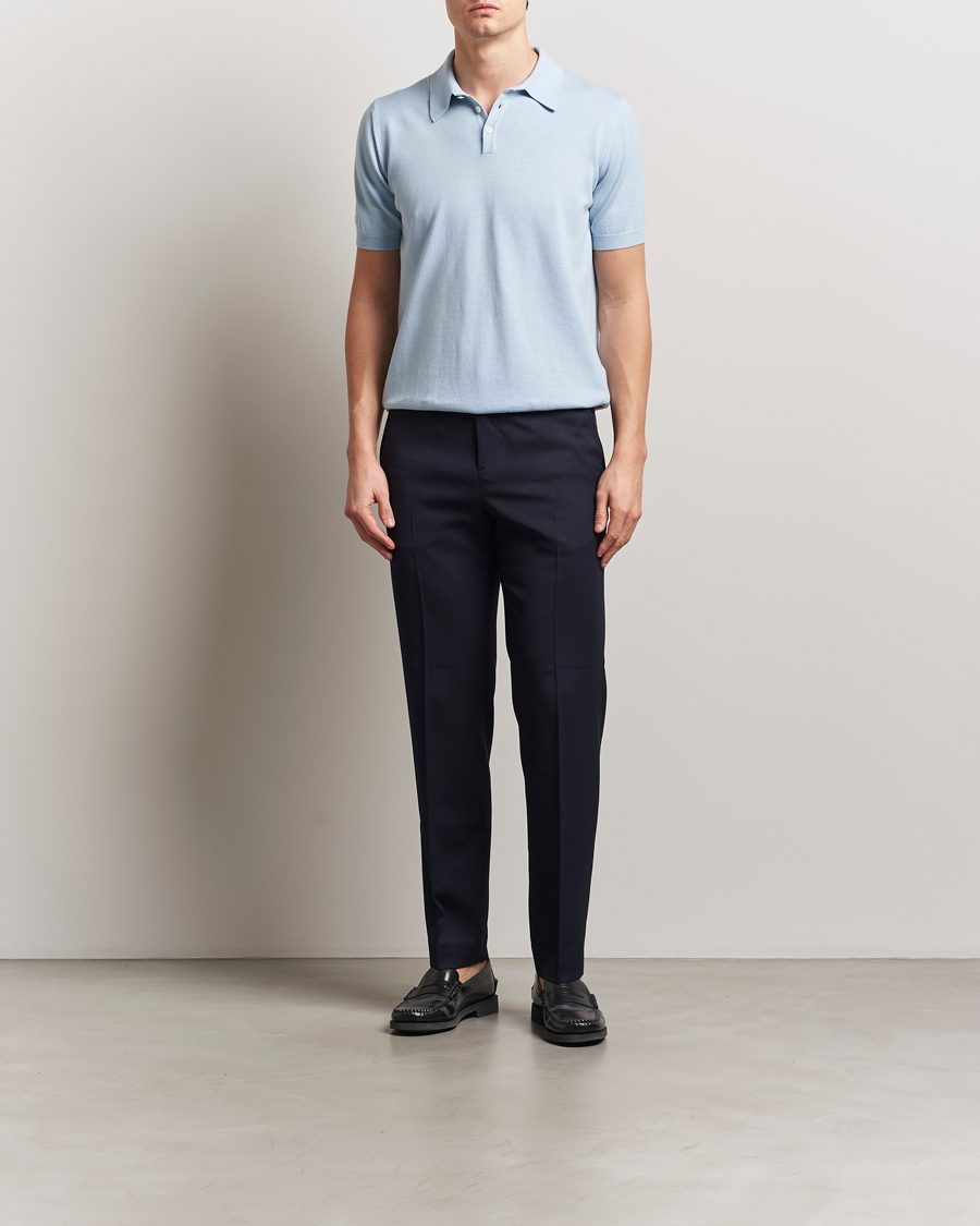 Herre | Pikéer | Morgano | Supersoft Egyptian Cotton Polo Light Blue