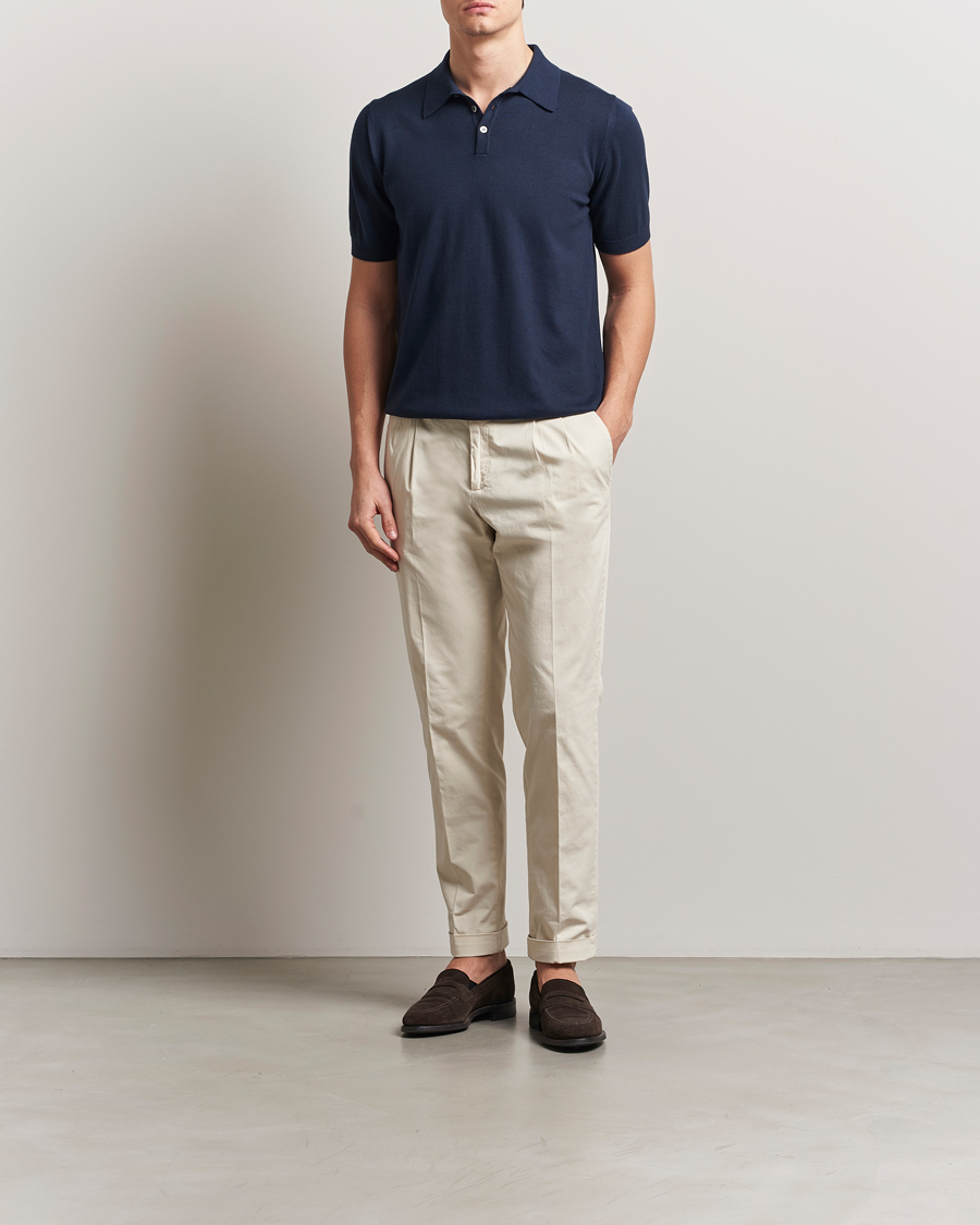 Herre | Pikéer | Morgano | Supersoft Egyptian Cotton Polo Navy
