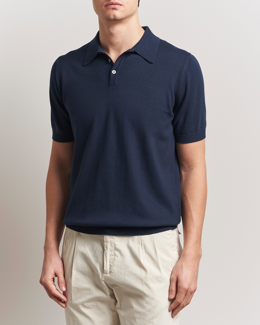 Herre | Pikéer | Morgano | Supersoft Egyptian Cotton Polo Navy