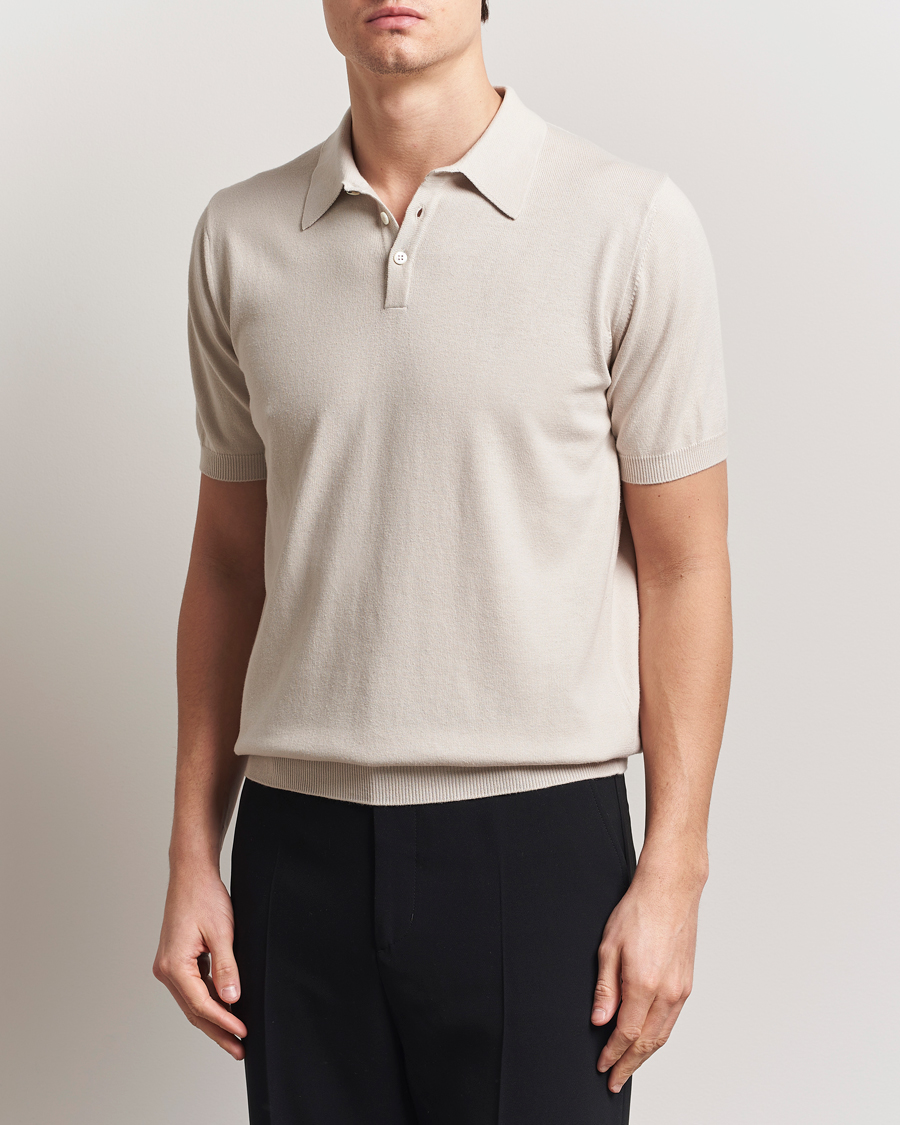 Herre | Pikéer | Morgano | Supersoft Egyptian Cotton Polo Light Beige