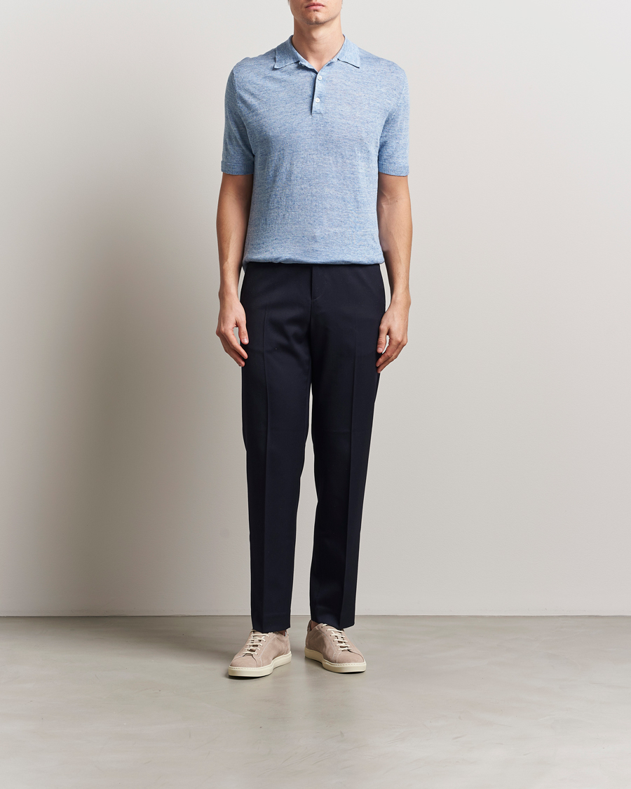 Herre | Pikéer | Morgano | Linen Polo Blue