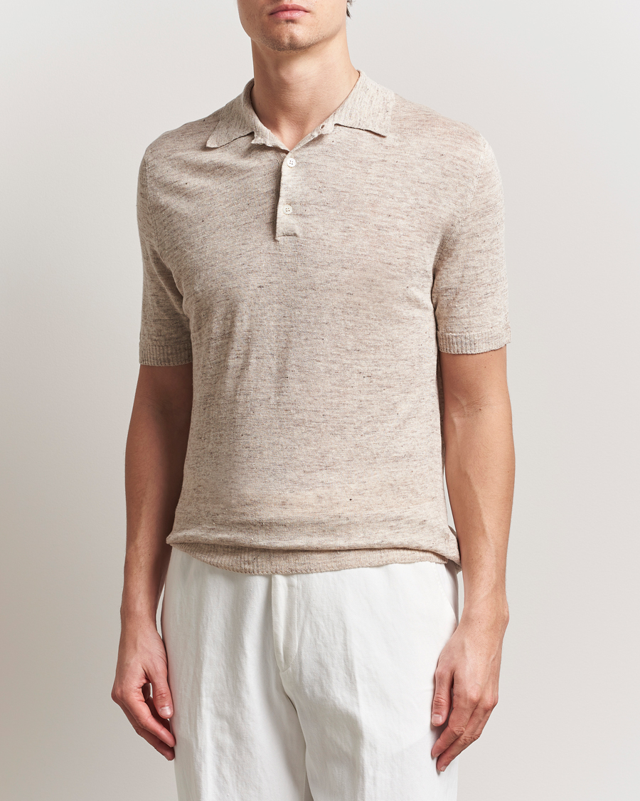 Herre | Pikéer | Morgano | Linen Polo Beige