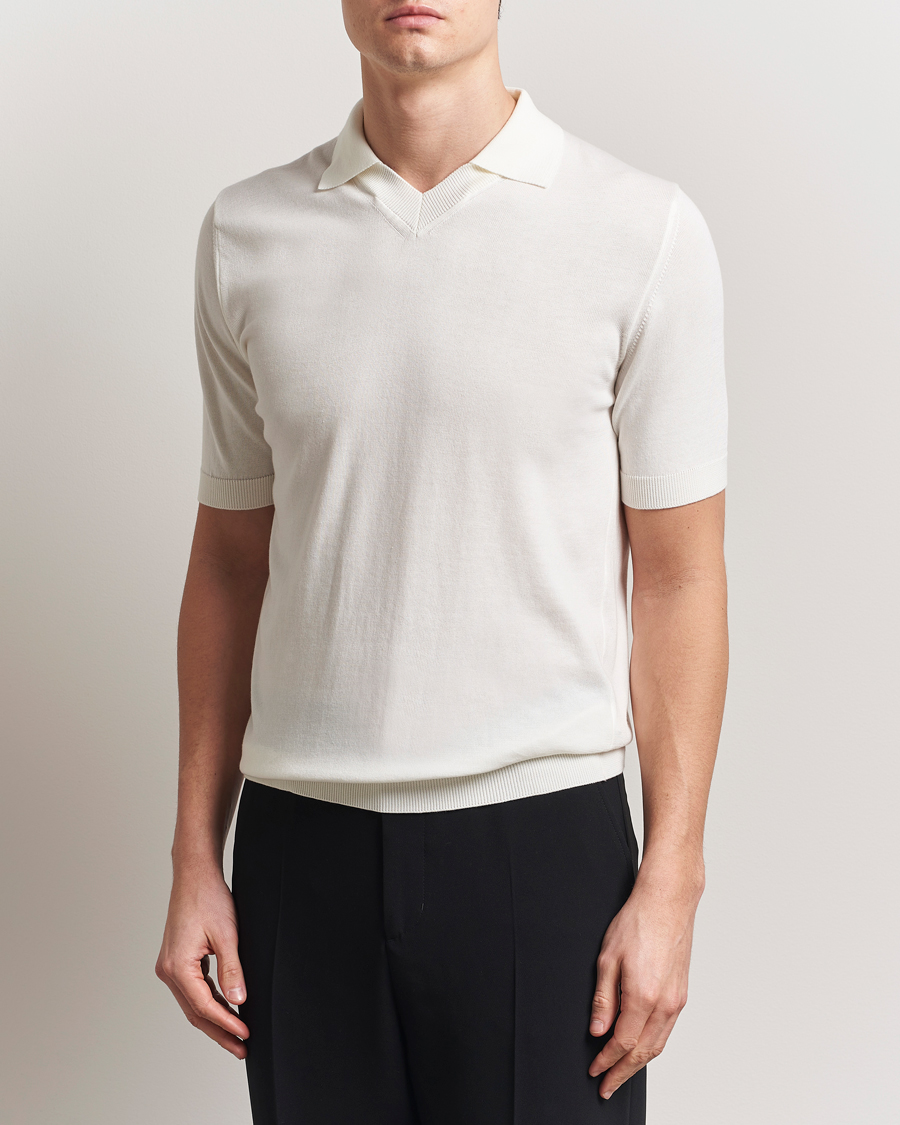 Herre | Pikéer | Morgano | Knitted Organic Cotton Polo White