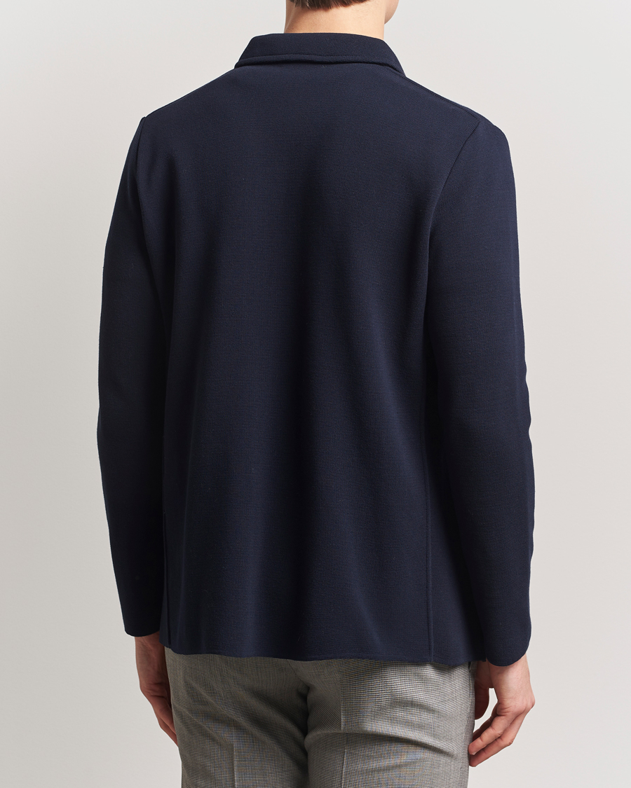 Herre | Dressjakker | Lardini | Knitted Pocket Shirt Jacket Navy