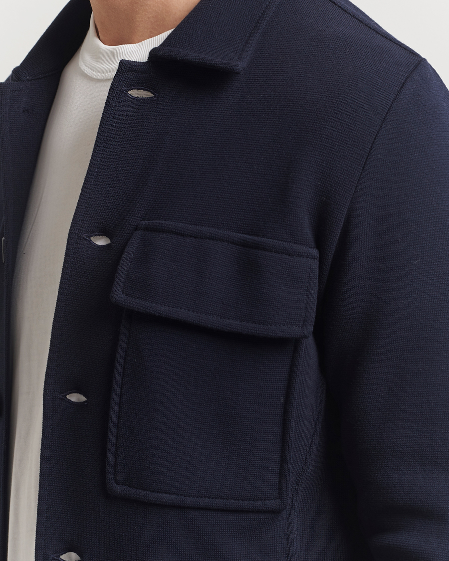 Herre | Dressjakker | Lardini | Knitted Pocket Shirt Jacket Navy