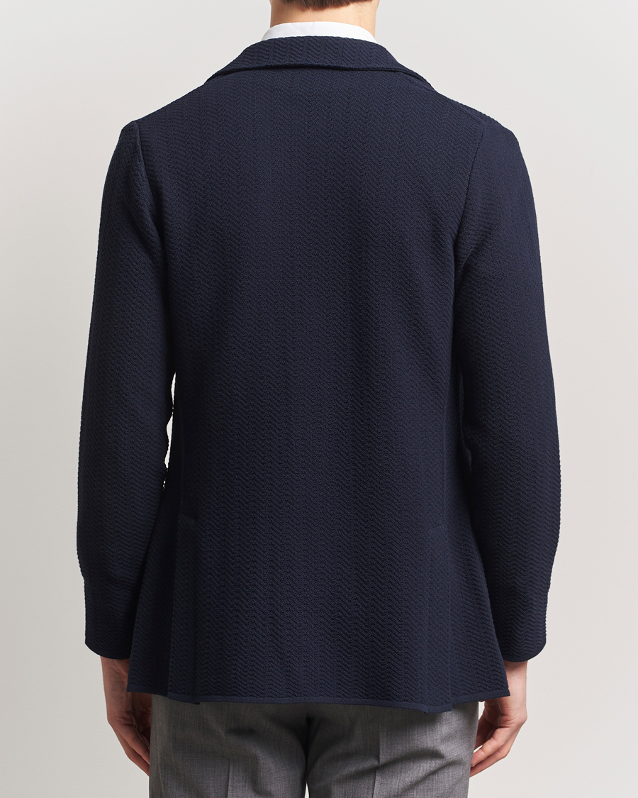 Herre | Dressjakker | Lardini | Knitted Cotton Structured Blazer Navy