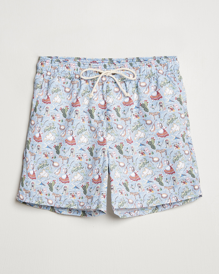 Herre | Badeshorts | Ripa Ripa | Printed Swimshorts Blue