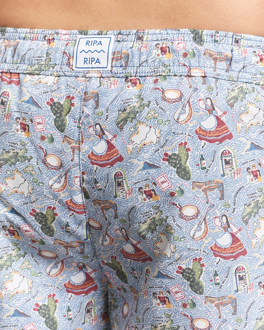 Herre | Badeshorts | Ripa Ripa | Printed Swimshorts Blue