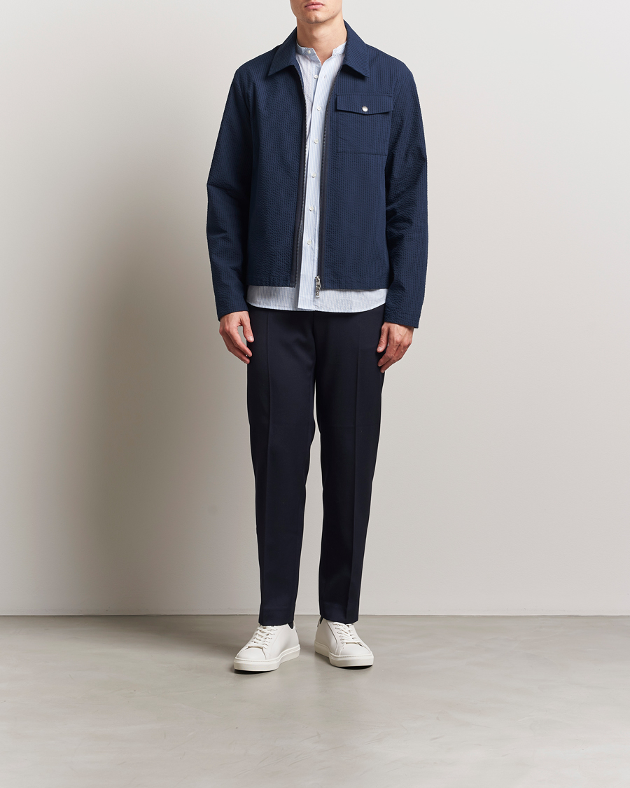 Herre | Skjorter | Moncler | Zip Overshirt Navy