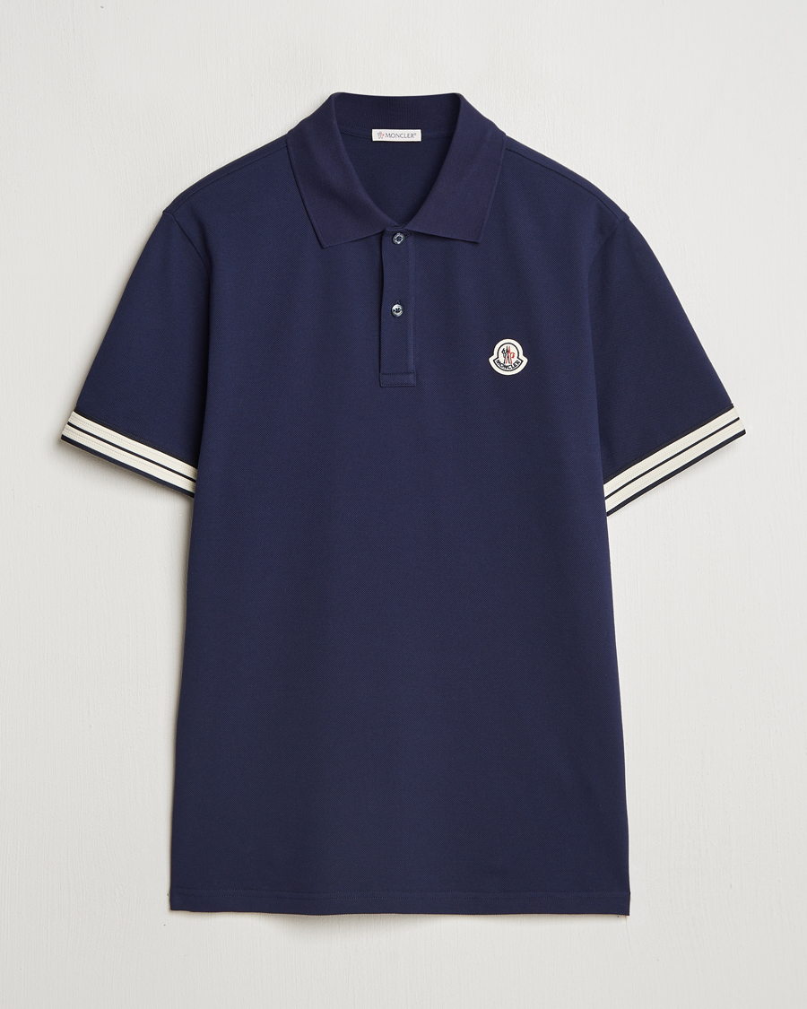 Herre | Pikéer | Moncler | Contrast Rib Polo Navy