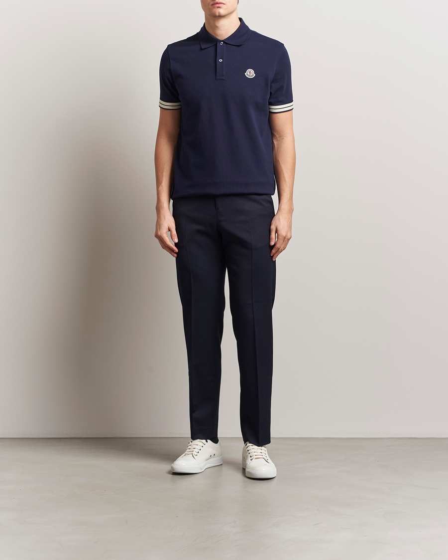 Herre | Pikéer | Moncler | Contrast Rib Polo Navy