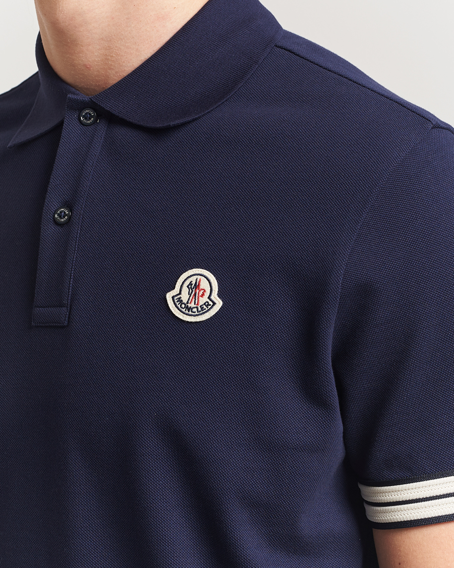 Herre | Pikéer | Moncler | Contrast Rib Polo Navy