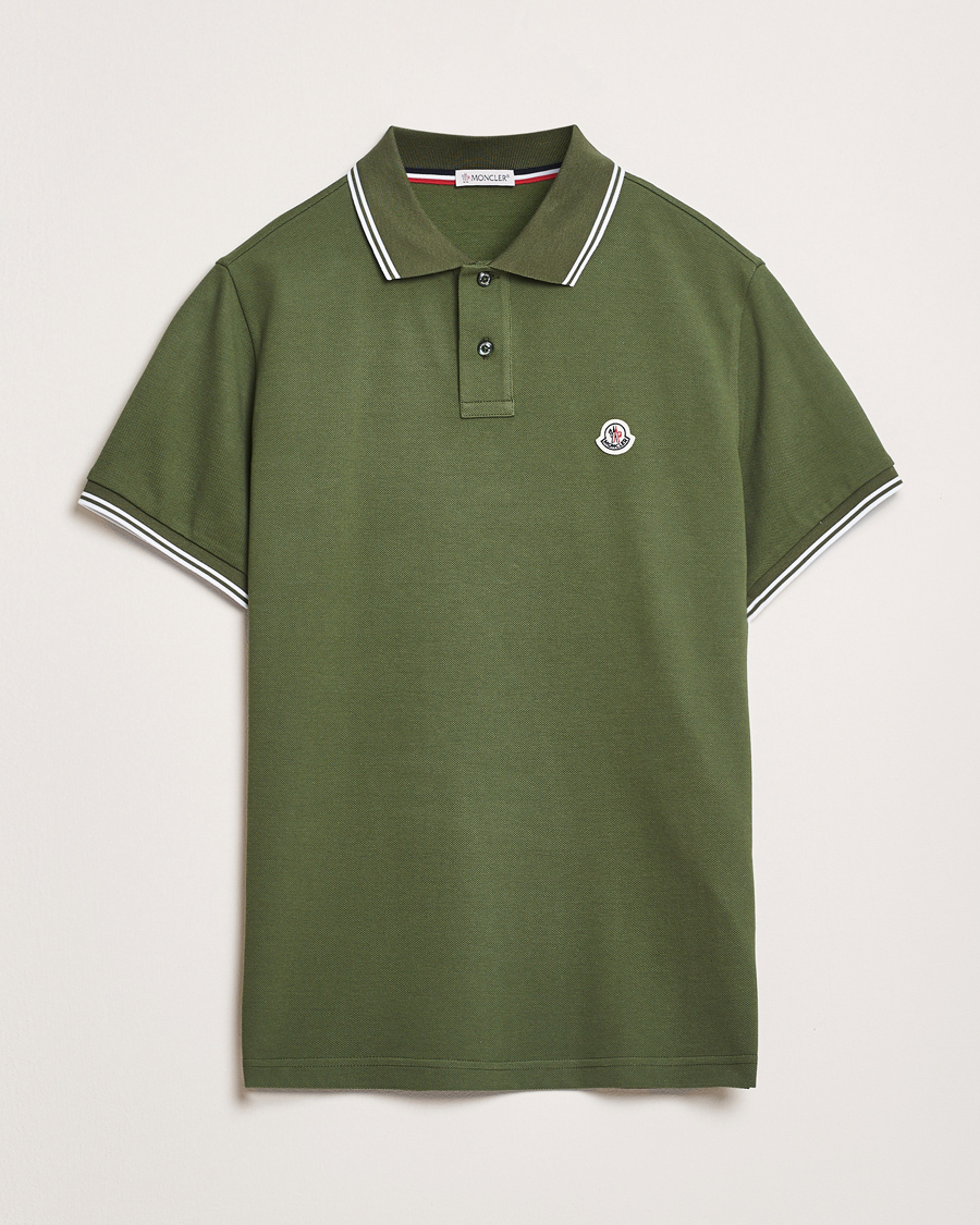 Herre | Pikéer | Moncler | Contrast Rib Polo Dark Green