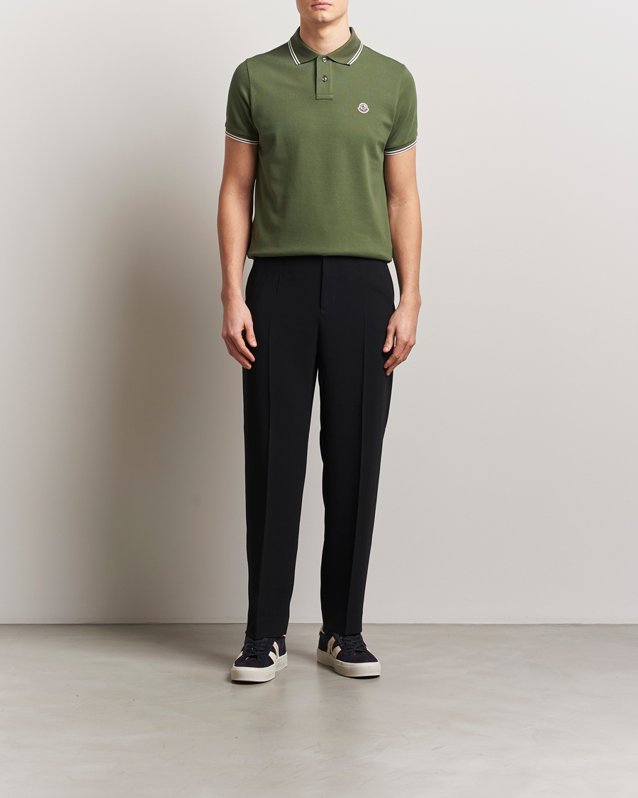 Herre | Pikéer | Moncler | Contrast Rib Polo Dark Green