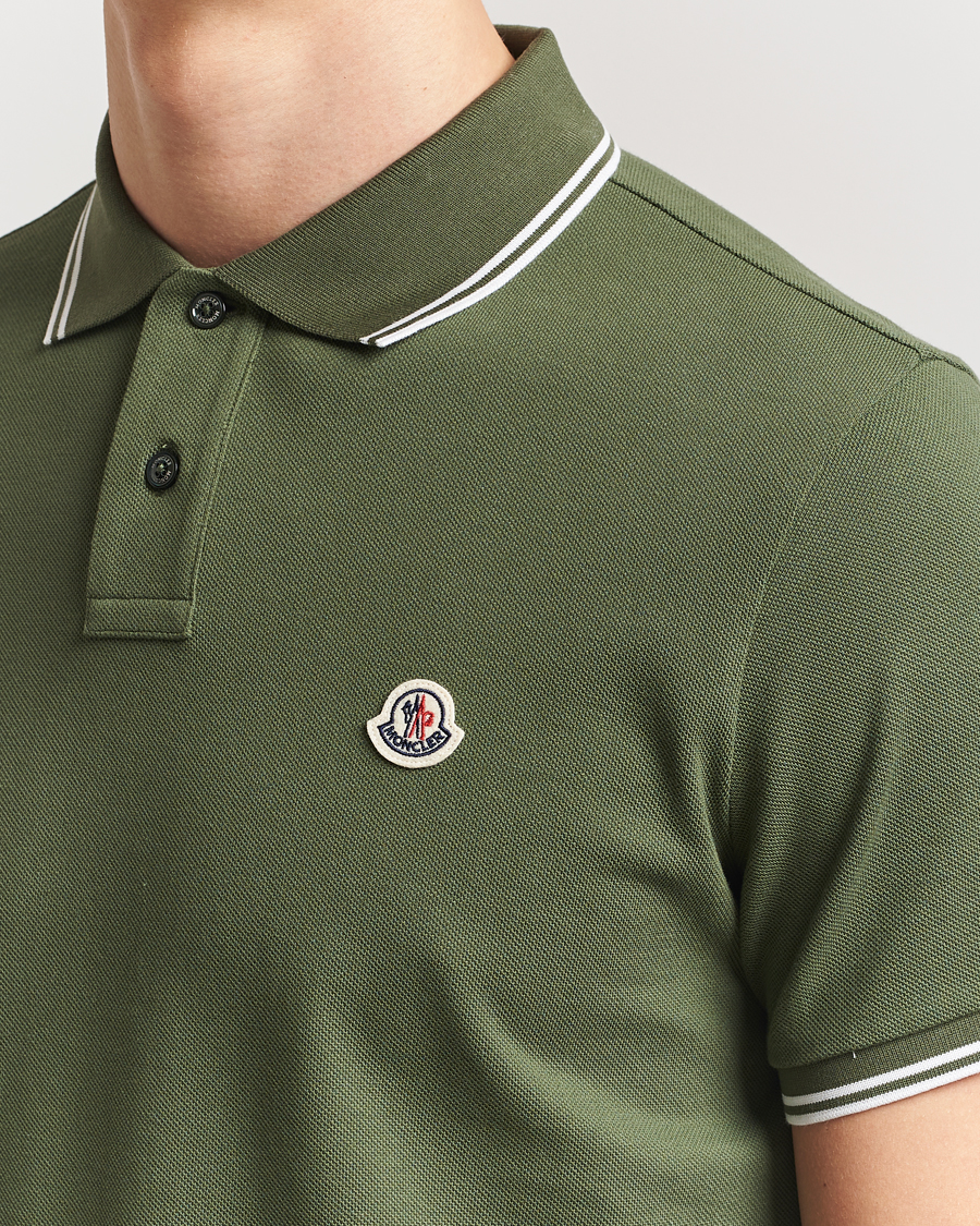 Herre | Pikéer | Moncler | Contrast Rib Polo Dark Green