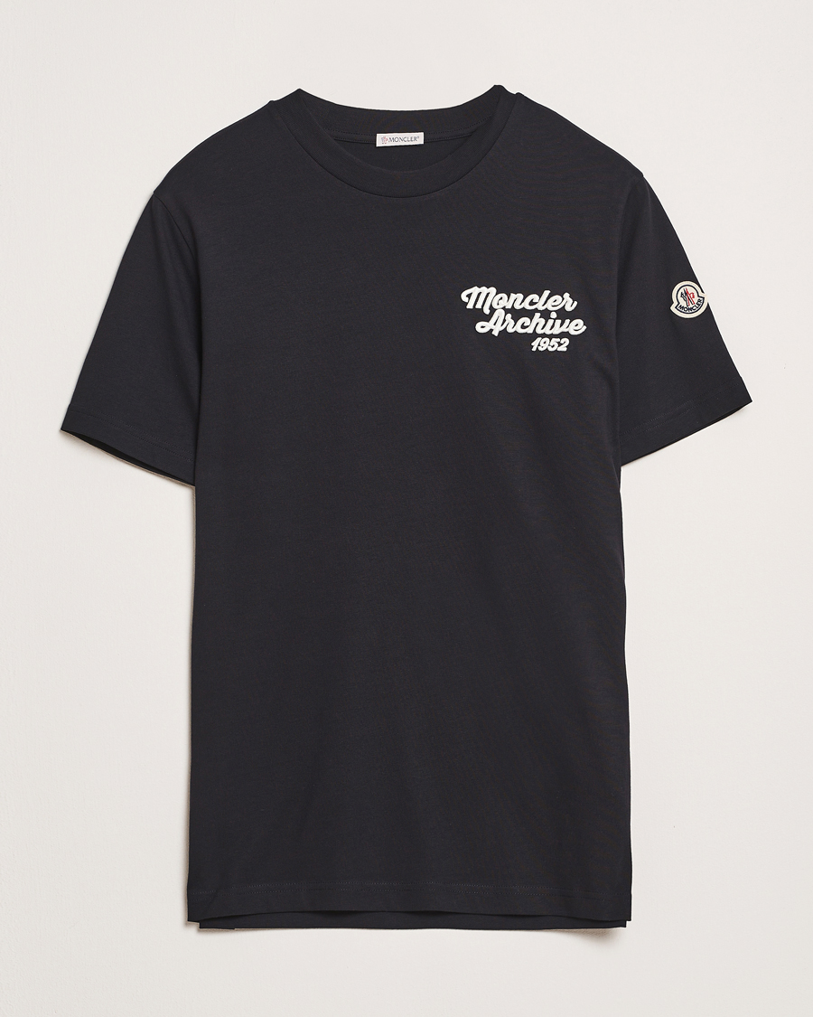 Herre | T-Shirts | Moncler | Embroidered Logo T-Shirt Navy