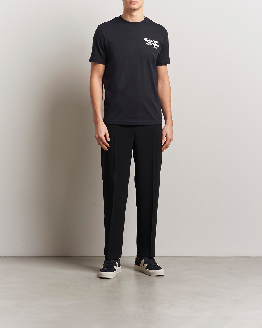 Herre | T-Shirts | Moncler | Embroidered Logo T-Shirt Navy