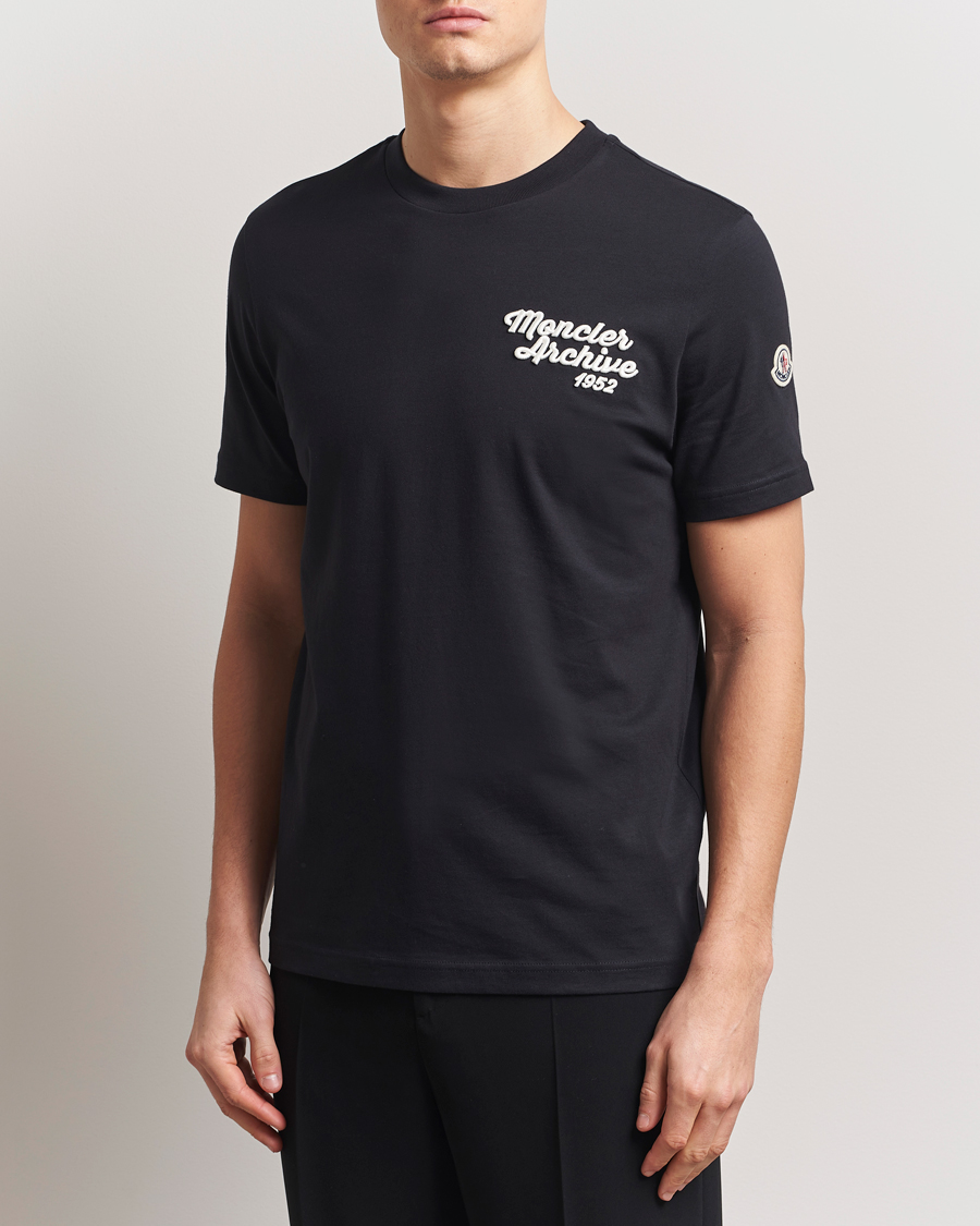 Herre | T-Shirts | Moncler | Embroidered Logo T-Shirt Navy