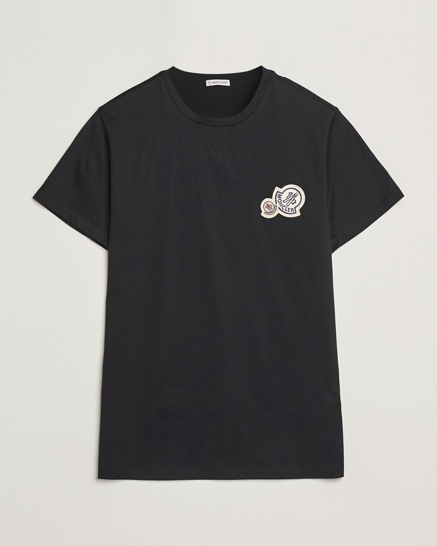 Herre | T-Shirts | Moncler | Double Logo T-Shirt Black