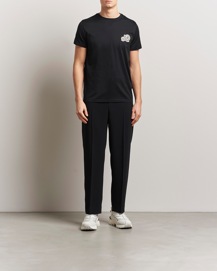 Herre | T-Shirts | Moncler | Double Logo T-Shirt Black