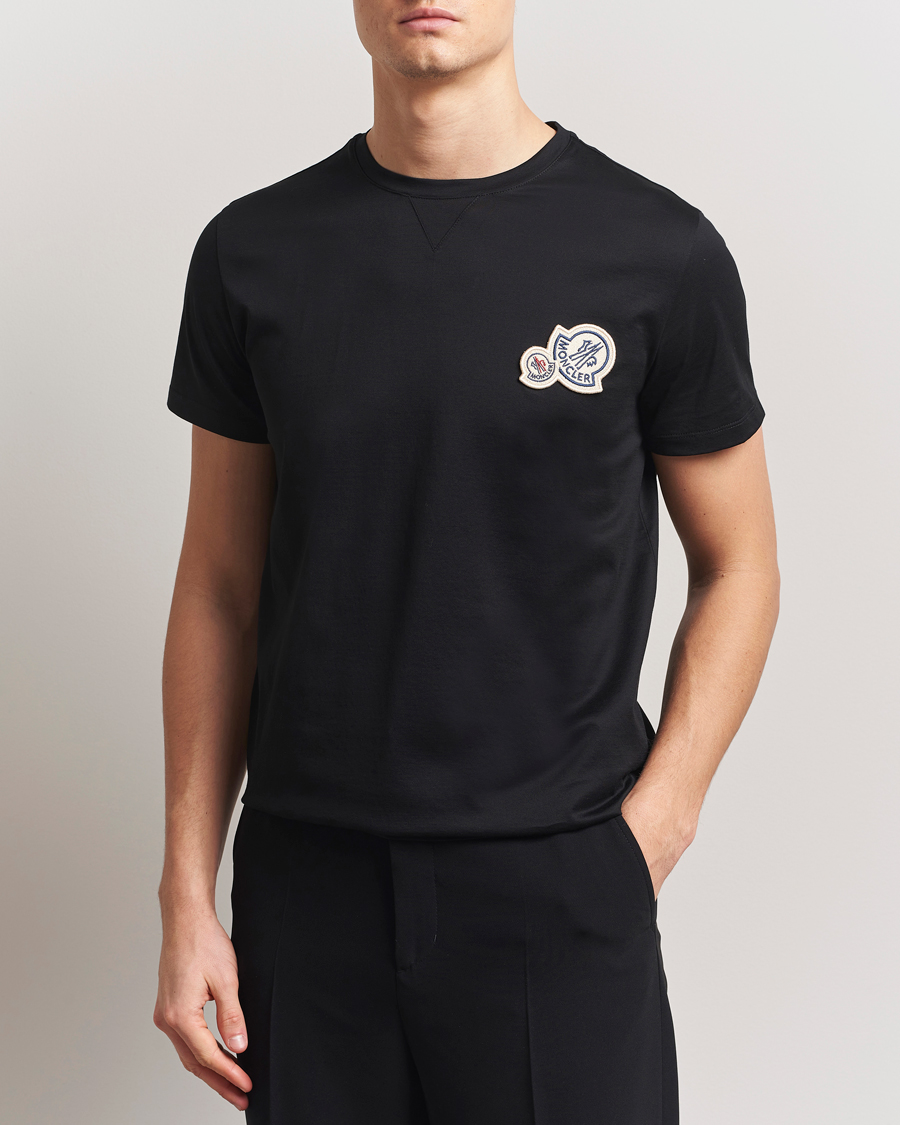Herre | T-Shirts | Moncler | Double Logo T-Shirt Black