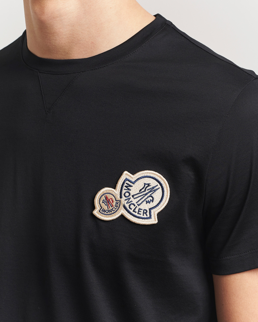 Herre | T-Shirts | Moncler | Double Logo T-Shirt Black