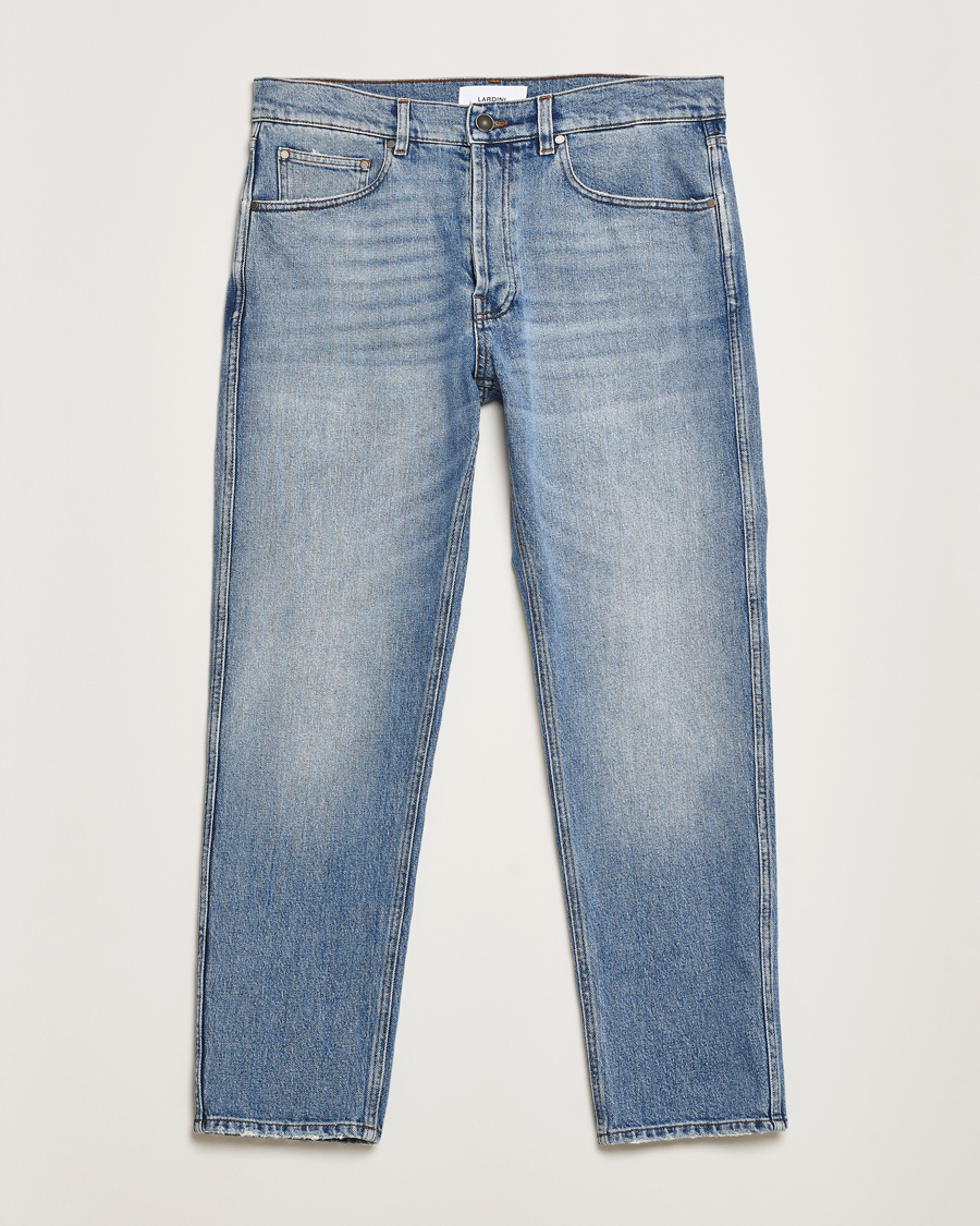Herre | Jeans | Lardini | Tapered Washed Jeans Blue