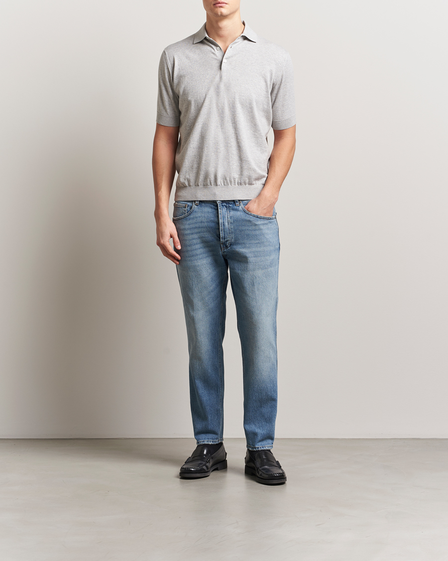 Herre | Jeans | Lardini | Tapered Washed Jeans Blue
