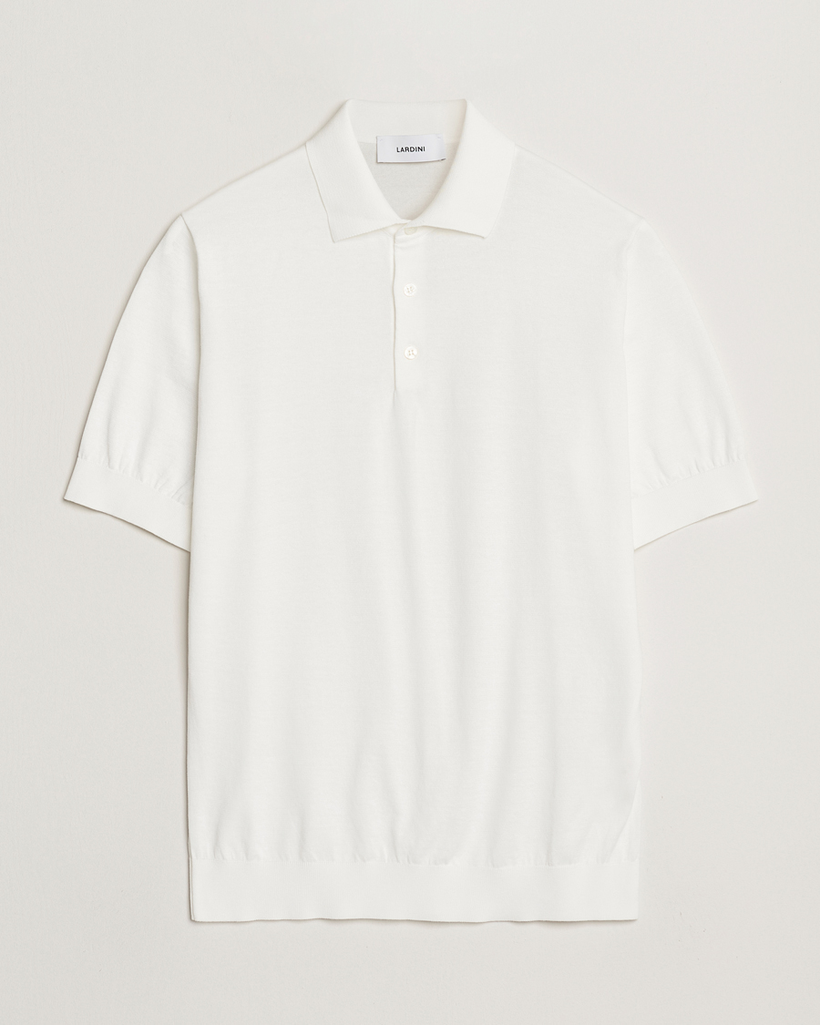 Herre | Pikéer | Lardini | Knitted Cotton Polo White
