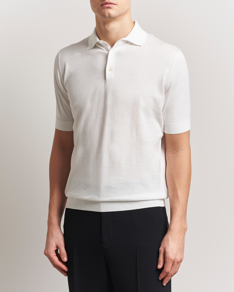 Herre | Pikéer | Lardini | Knitted Cotton Polo White