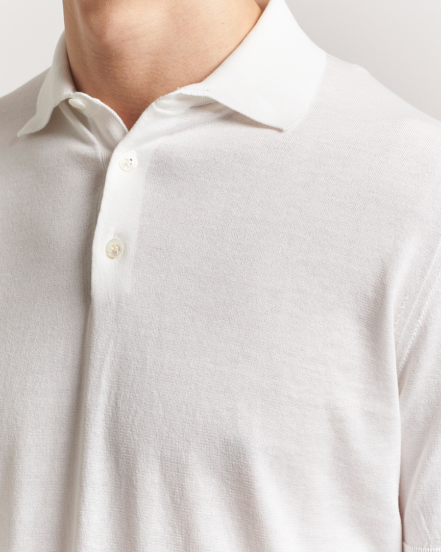 Herre | Pikéer | Lardini | Knitted Cotton Polo White
