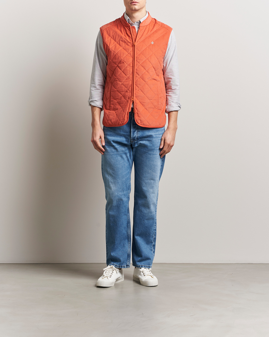 Herre | Vester | Morris | Teddy Quilted Cord Vest Orange