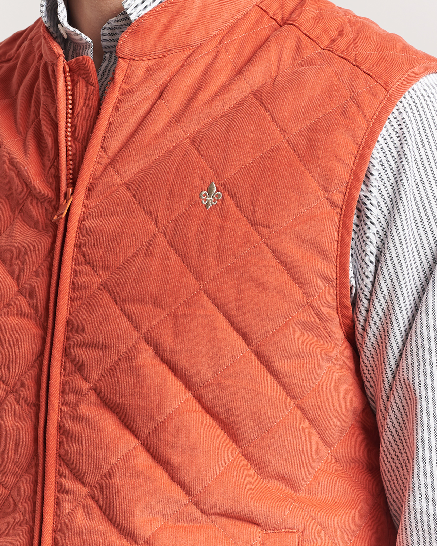 Herre | Vester | Morris | Teddy Quilted Cord Vest Orange