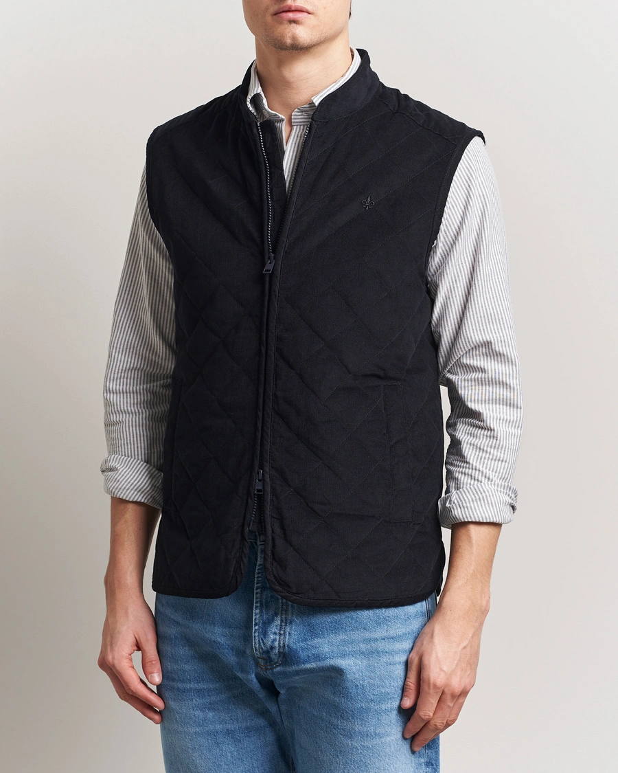 Herre | Vester | Morris | Teddy Quilted Cord Vest Navy