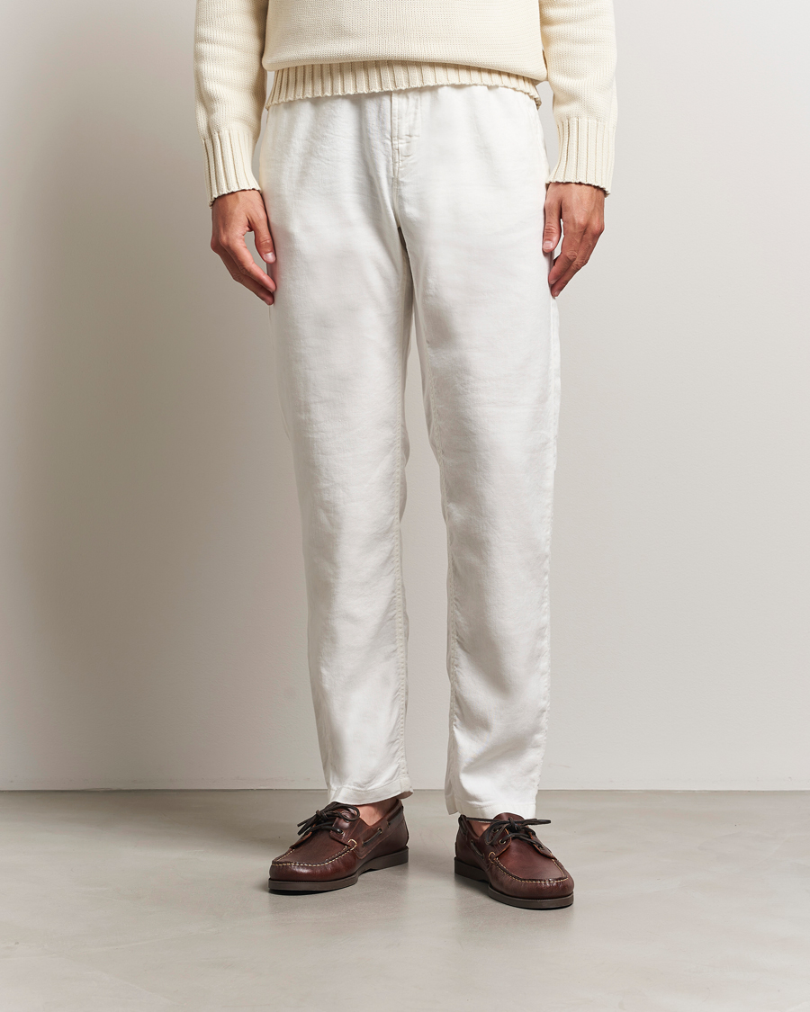 Herre | Bukser | Morris | Fenix Linen/Cotton Trousers Off White