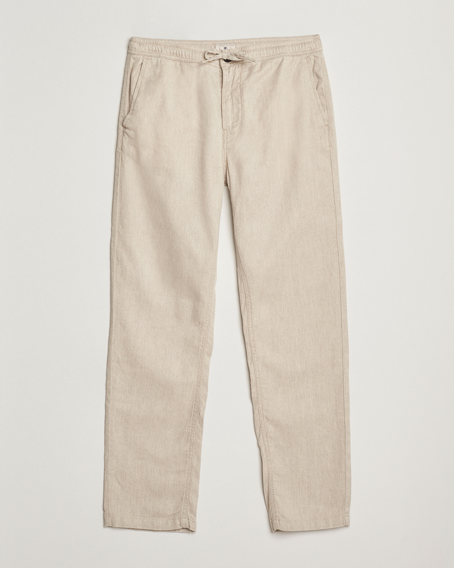 Herre | Bukser | Morris | Fenix Linen/Cotton Trousers Beige