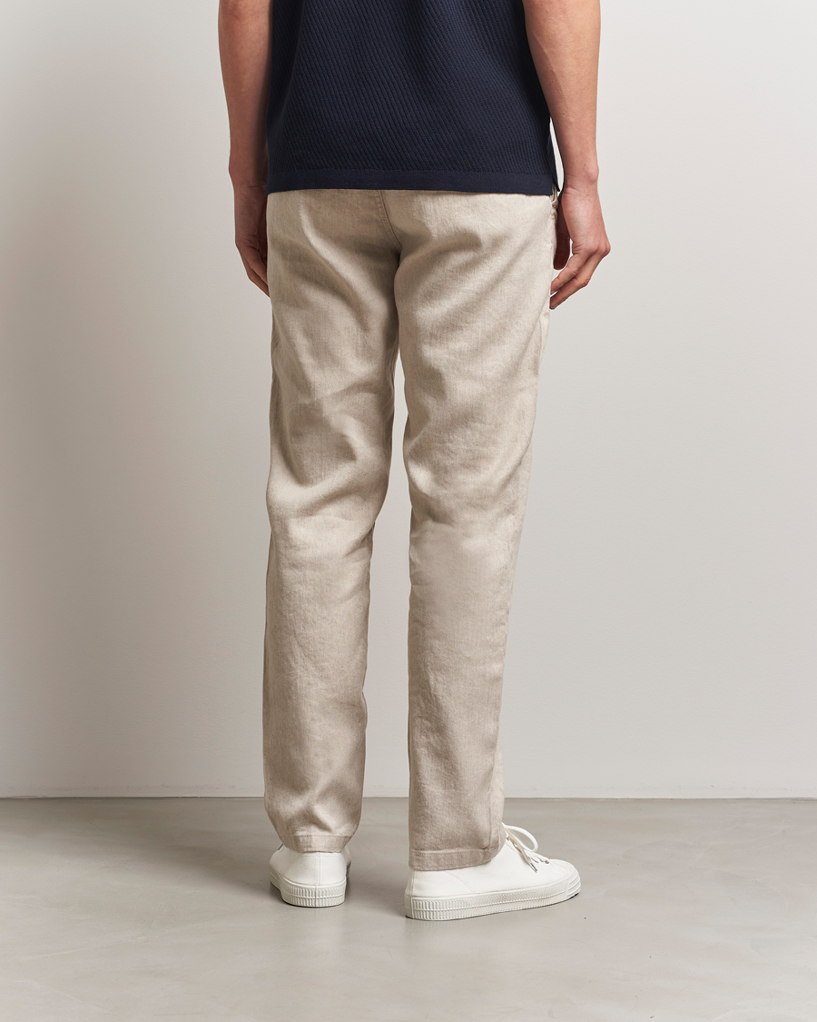 Herre | Bukser | Morris | Fenix Linen/Cotton Trousers Beige
